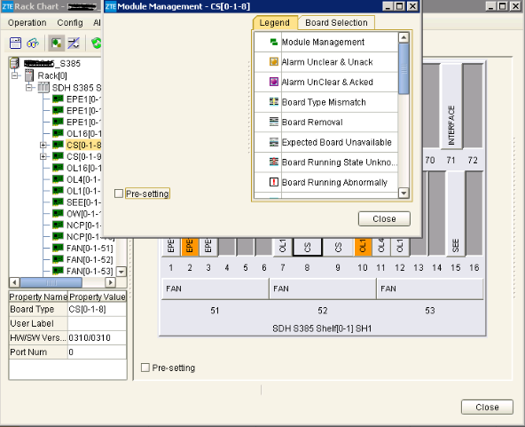 ZXMP S385設備CS單板在U31網管模塊管理界面各個模塊不可見問題(圖2) ZXMP S385設備CS單板在U31網管模塊管理界面各個模塊不可見問題(圖2)
