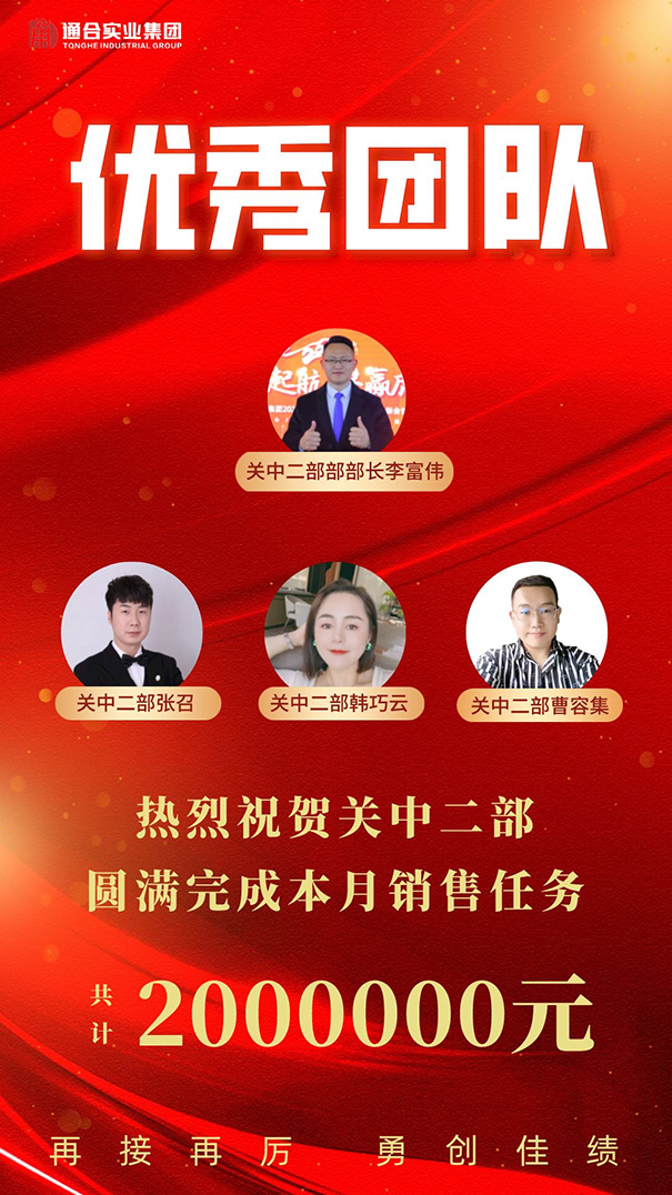 通合實(shí)業(yè)集團(tuán)8月優(yōu)秀團(tuán)隊(duì)及個(gè)人表彰！